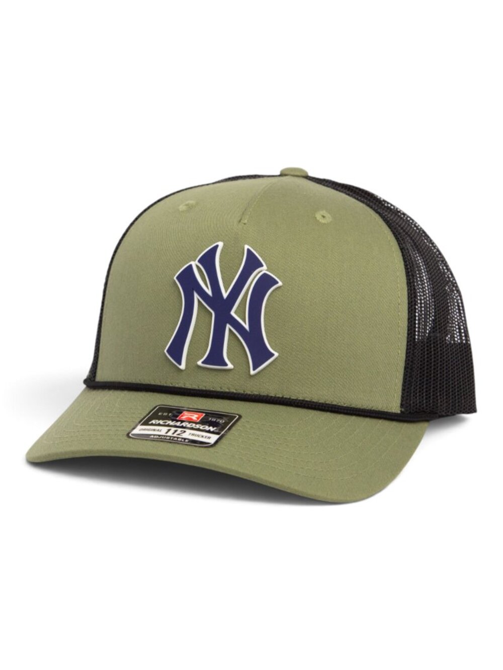 New York Yankees NY Navy 3D Snapback Trucker Rope Hat- Loden/ Black